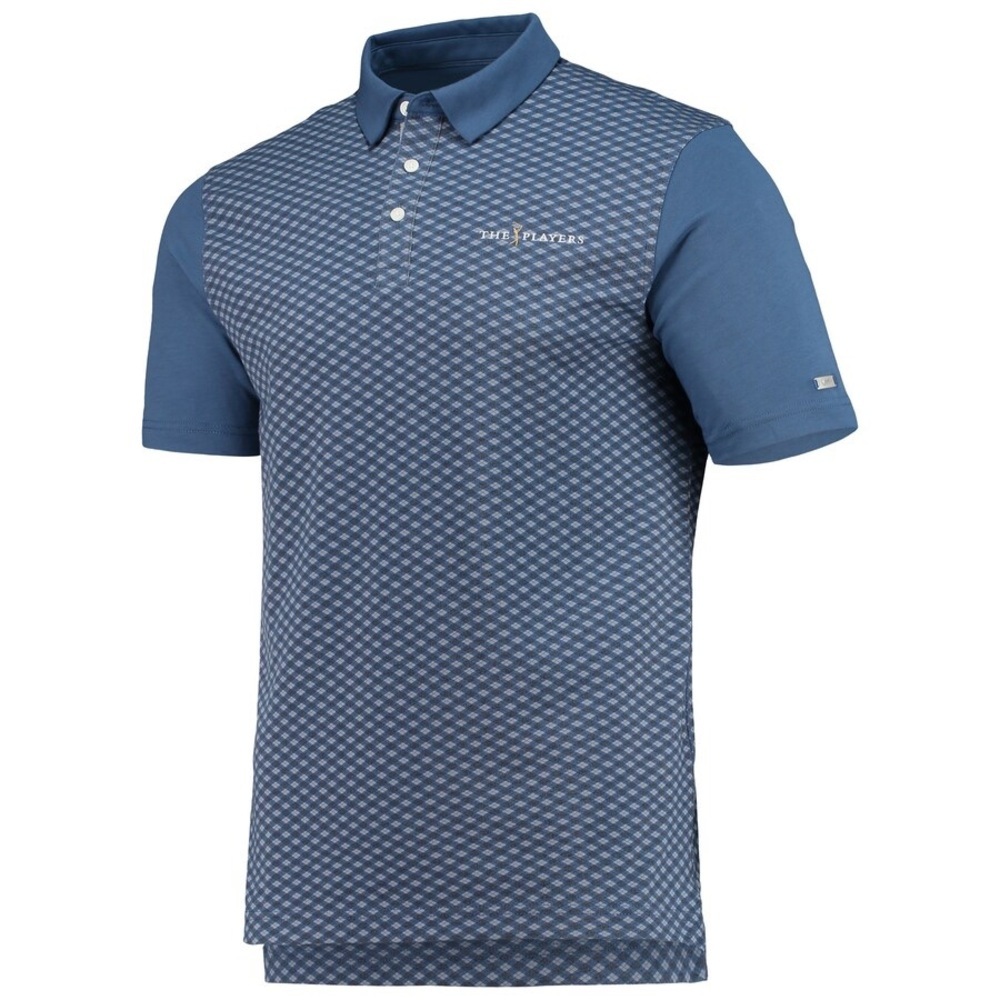 Nike The Players Golf Polo Shirt Golfing Blue PGA Tour Medium Pattern checkered‎